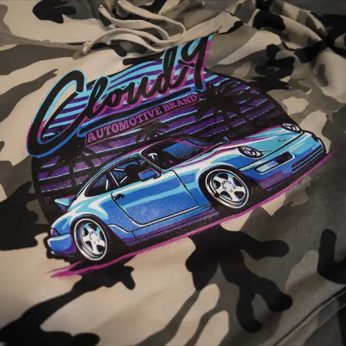 Cloud 9 Camo Blue Porsche Hoodie 1
