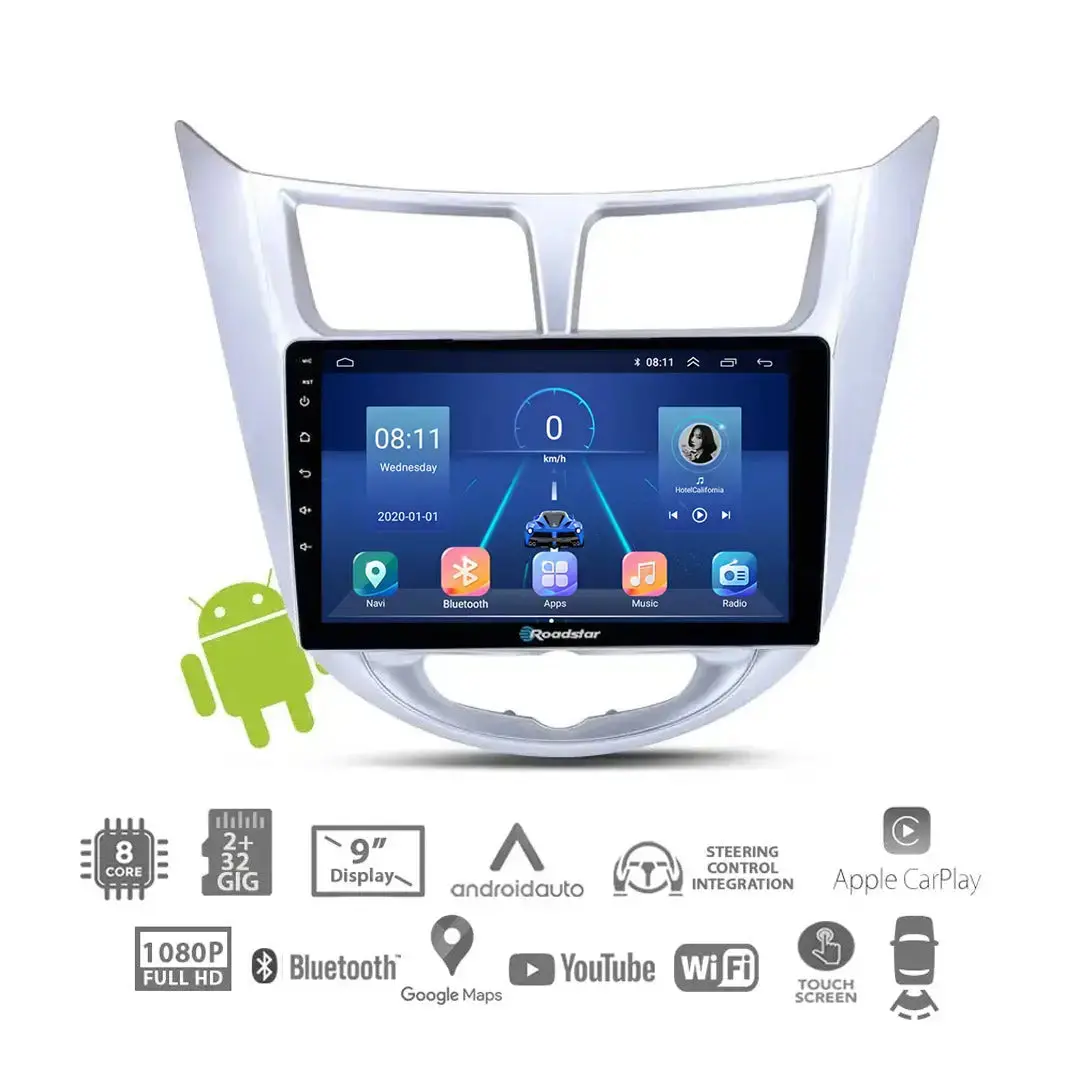 Hyundai Accent (11-16) - 9 Inch Roadstar Android Entertainment & Gps System 1