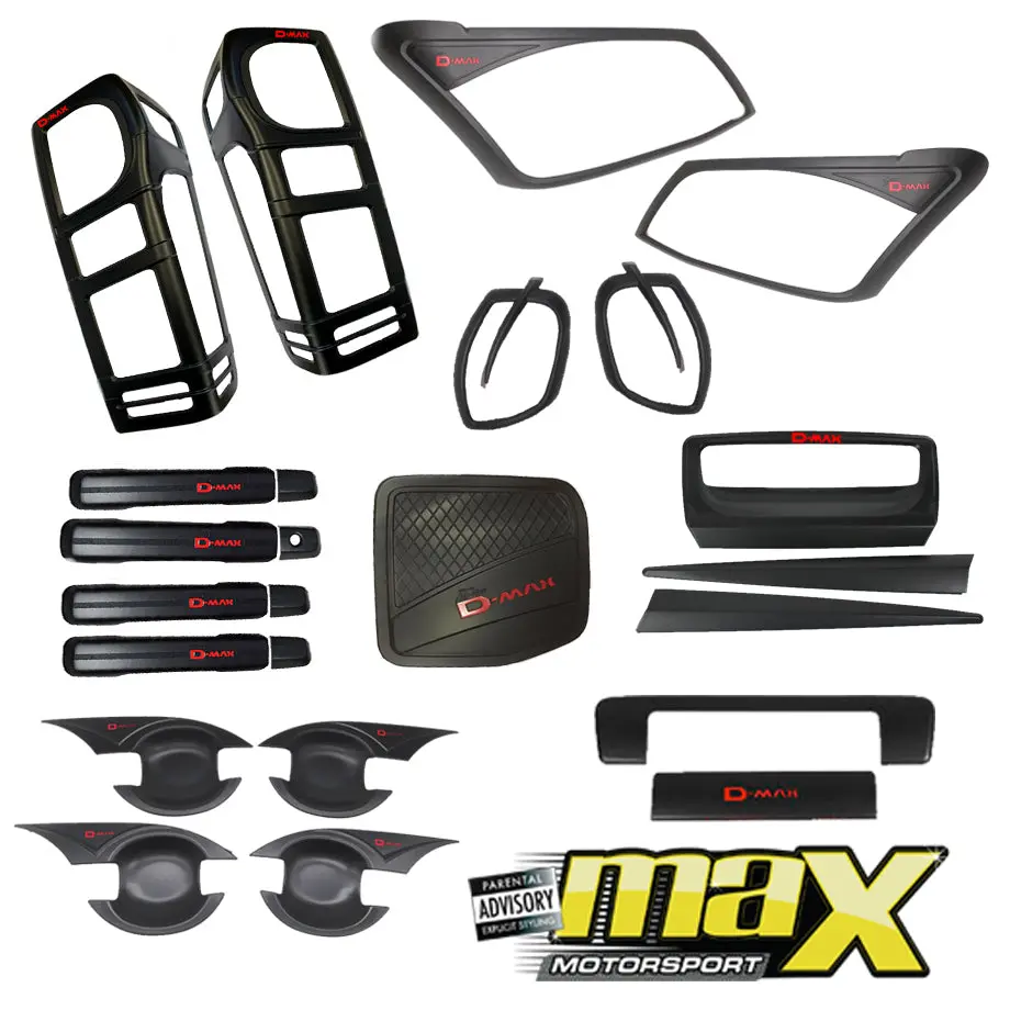 Isuzu D-Max (16-On) Matte Black Accessories Kit - (24-Piece) 1
