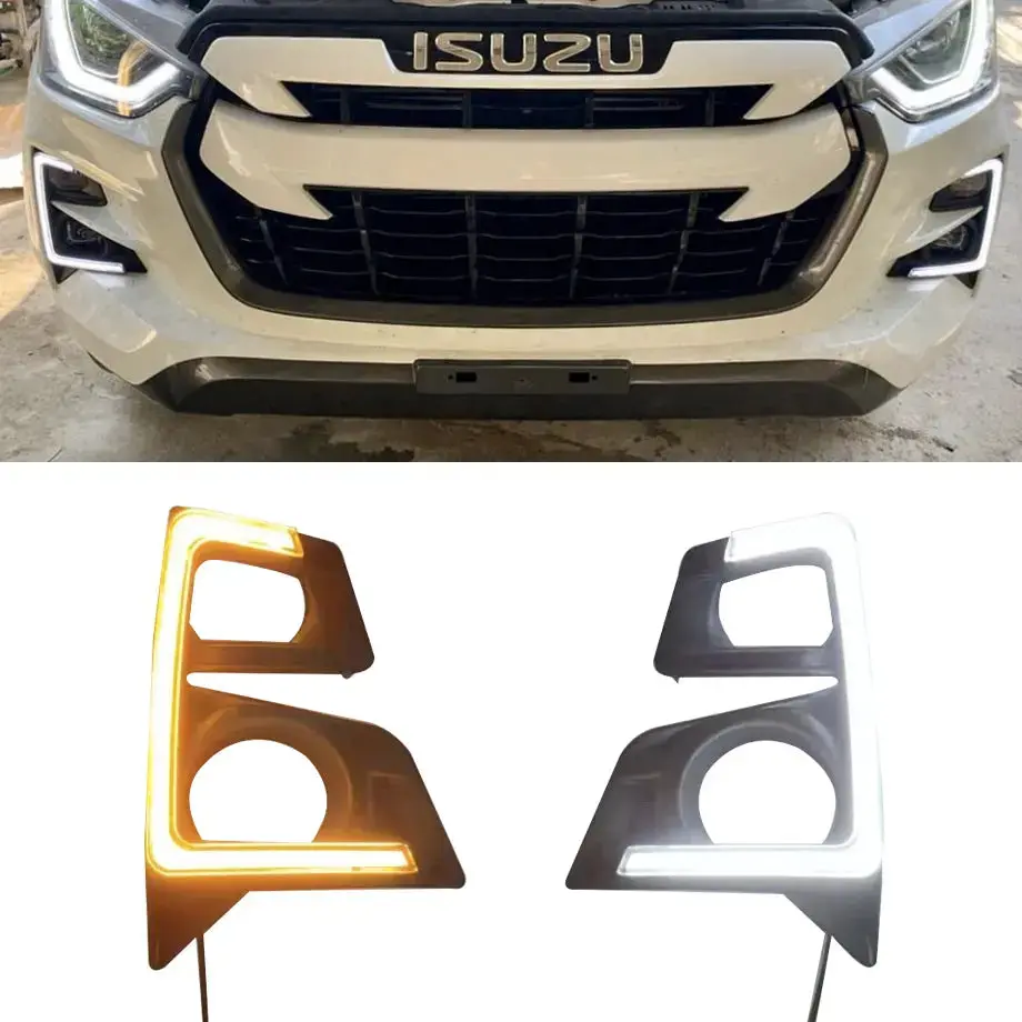 Isuzu D-Max (21-On) Dual Function Drl Led Fog Light Surrounds 1