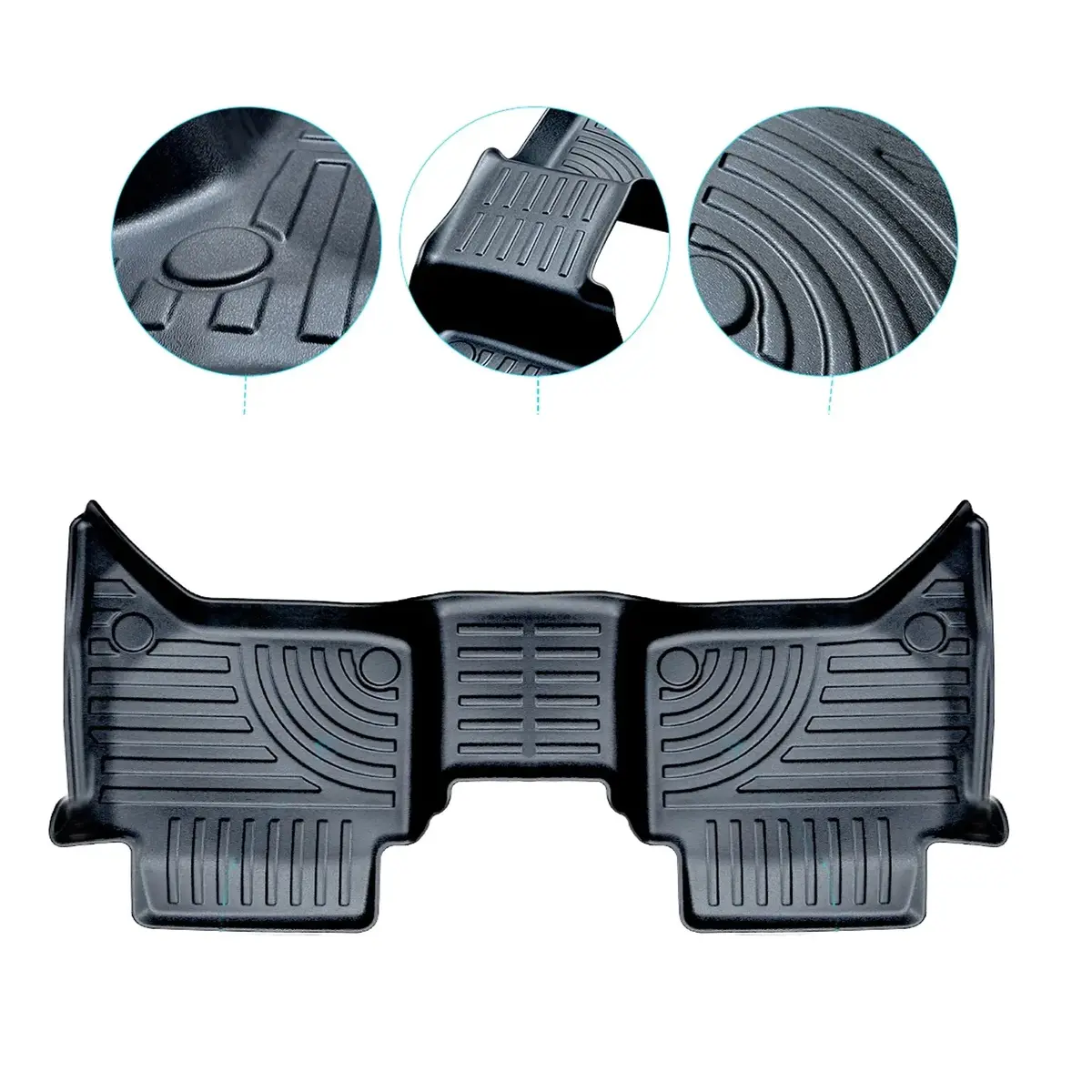 Isuzu D-Max (22-On) Double-Cab Moulded Tpe Rubber Floor Mats (3-Piece) 2