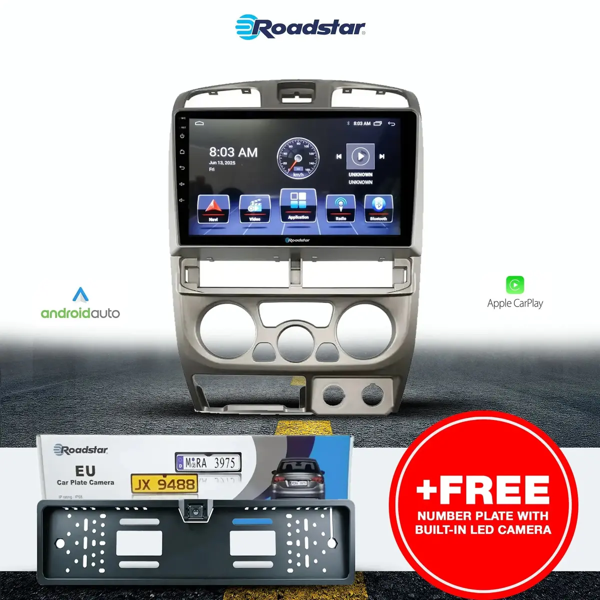 Isuzu D-Teq (07-11) - 9 Inch Roadstar Android Multimedia Unit + Free Number Plate Camera 1