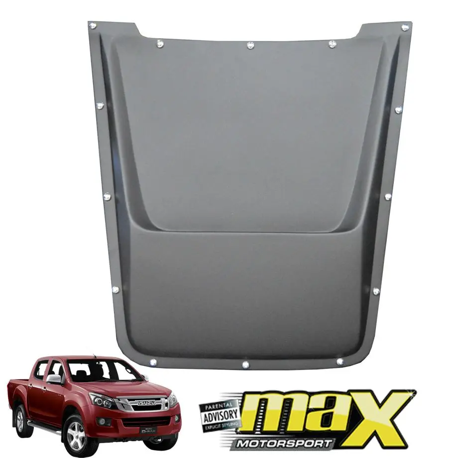 Isuzu D-Max (12-16) V2 Style Matte Black Plastic Bonnet Scoop With Studs 1