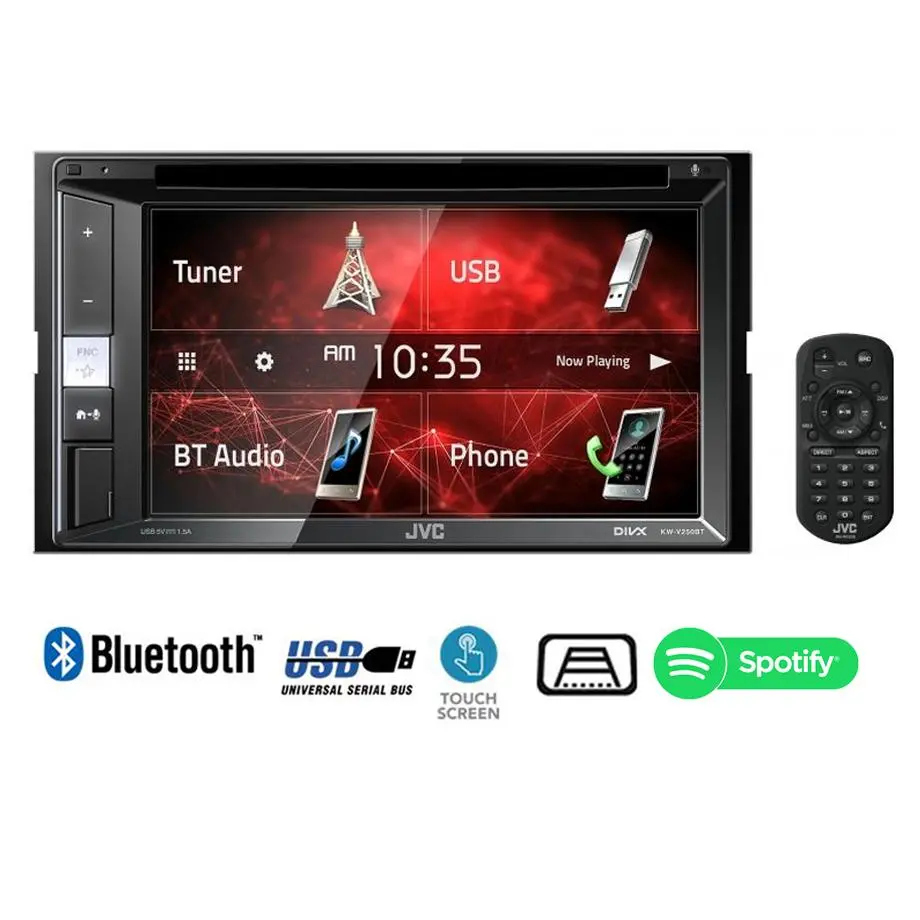 Jvc 6.2 Inch Kw-V250btm Double Din Dvd Media Player With Bluetooth 1