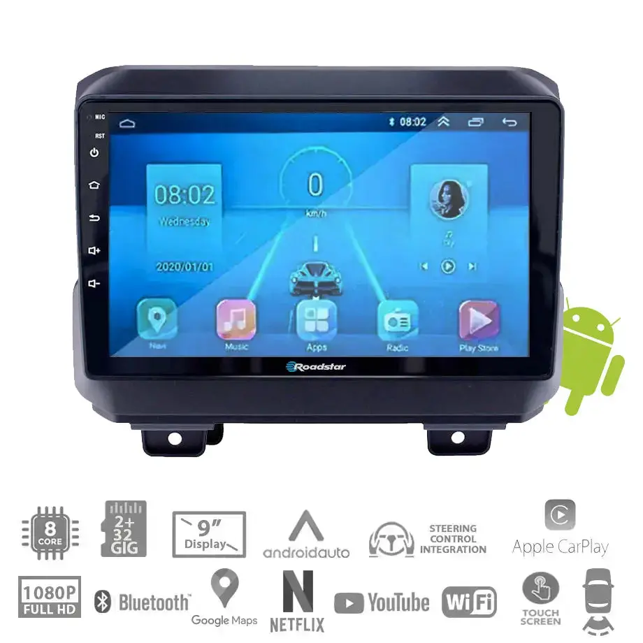 Jeep Wrangler (19-21) - 9 Inch Roadstar Android Entertainment & Gps System 1