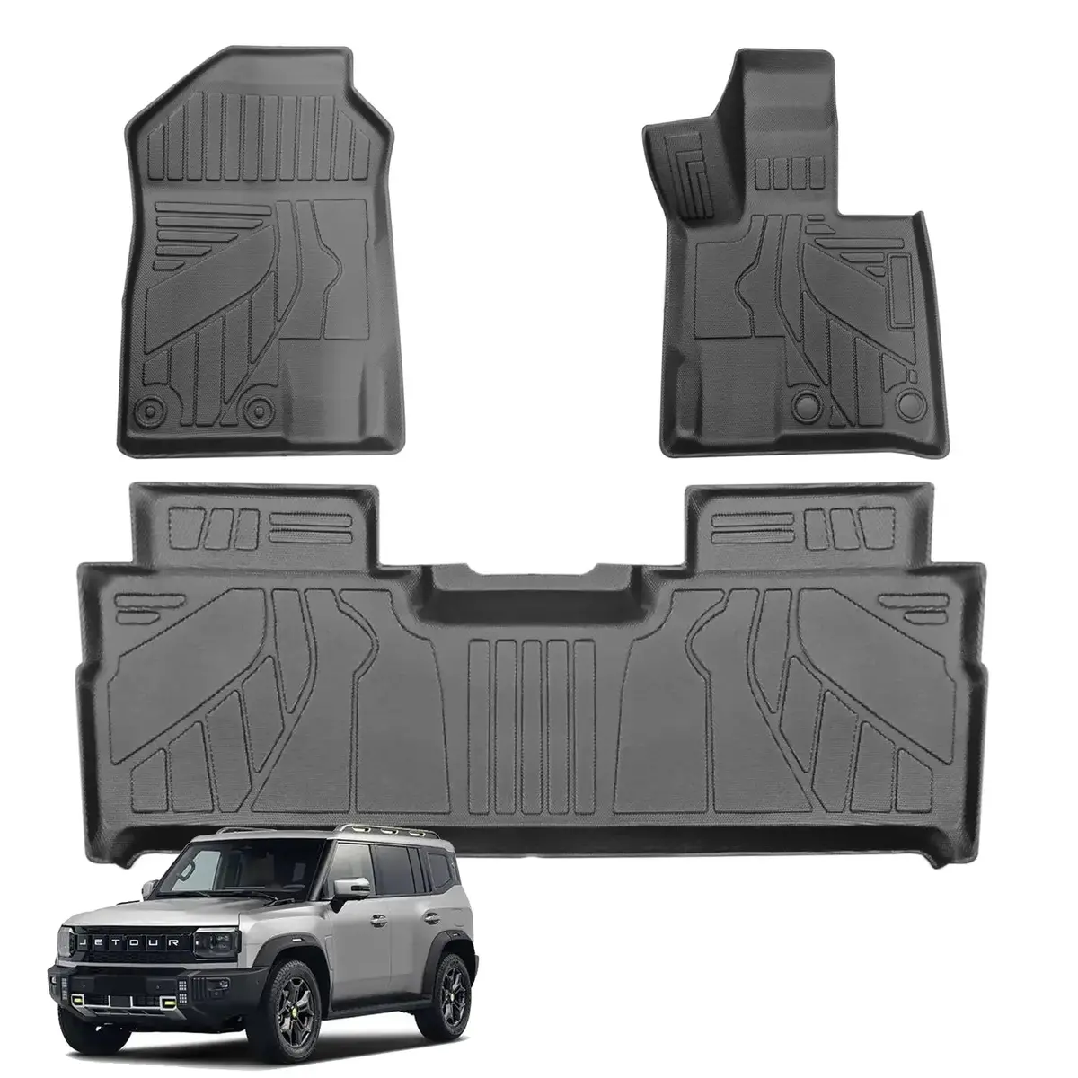 Jetour T2 (25-On) 3D Moulded Rubber Floor Mats (3-Piece) 1