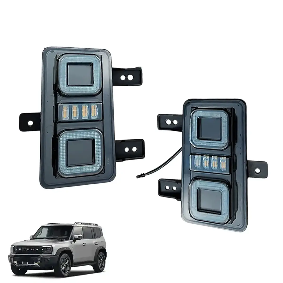 Jetour T2 (25-On) Defender Style Square Mount Rear Bumper Lights 1