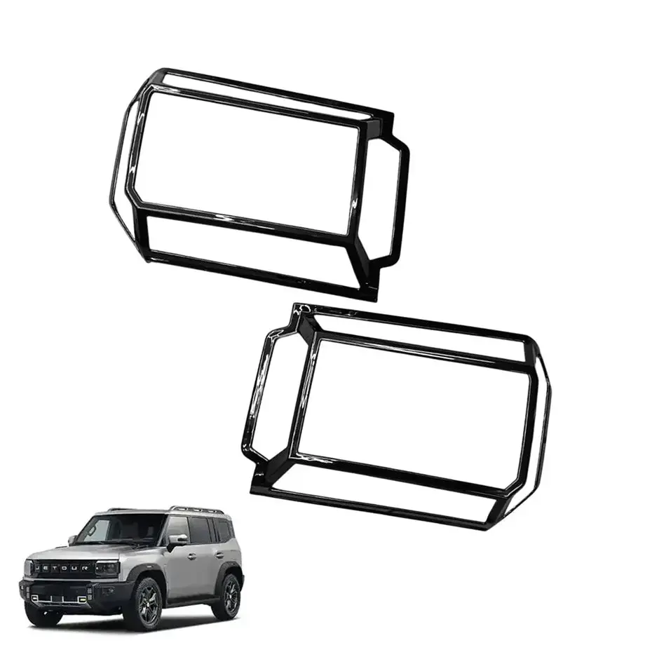 Jetour T2 (25-On) Gloss Black Headlight Guard Trim 1