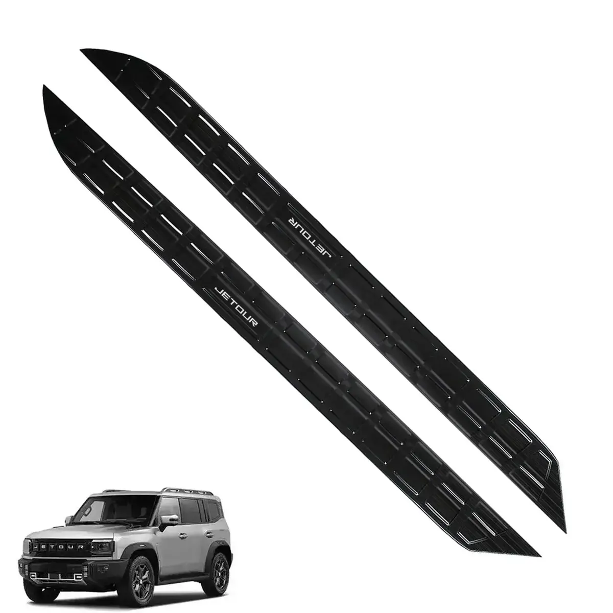 Jetour T2 (25-On) Gloss Black Stick-On Aluminium Side Step Covers 1