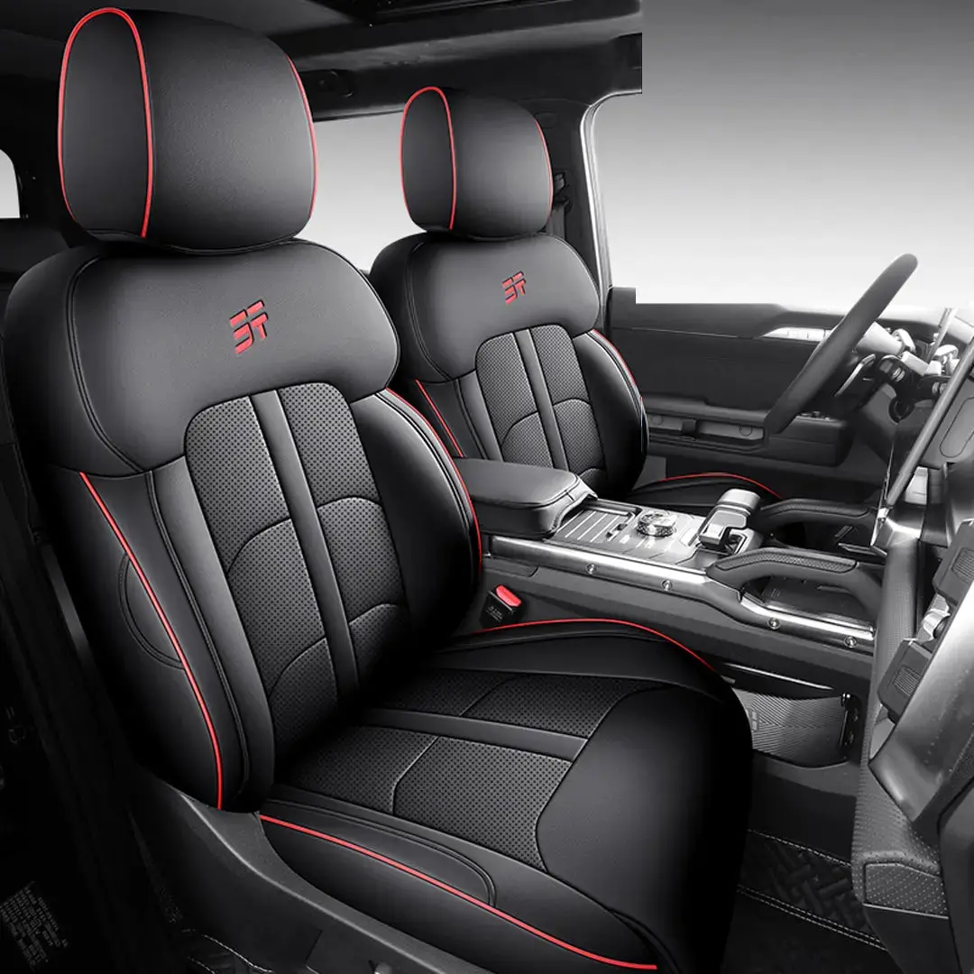 Jetour T2 (25-On) Premium Luxury Car Seat Covers - Front & Rear Full Set (Black) 1