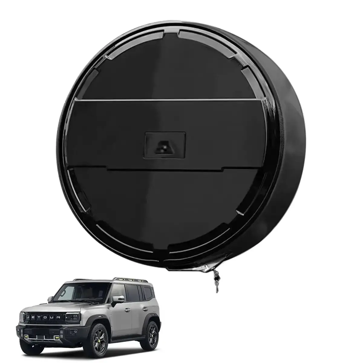 Jetour T2 (25-On) Urban Black Edition Stainless Steel Spare Wheel Cover With Built In Lock 1