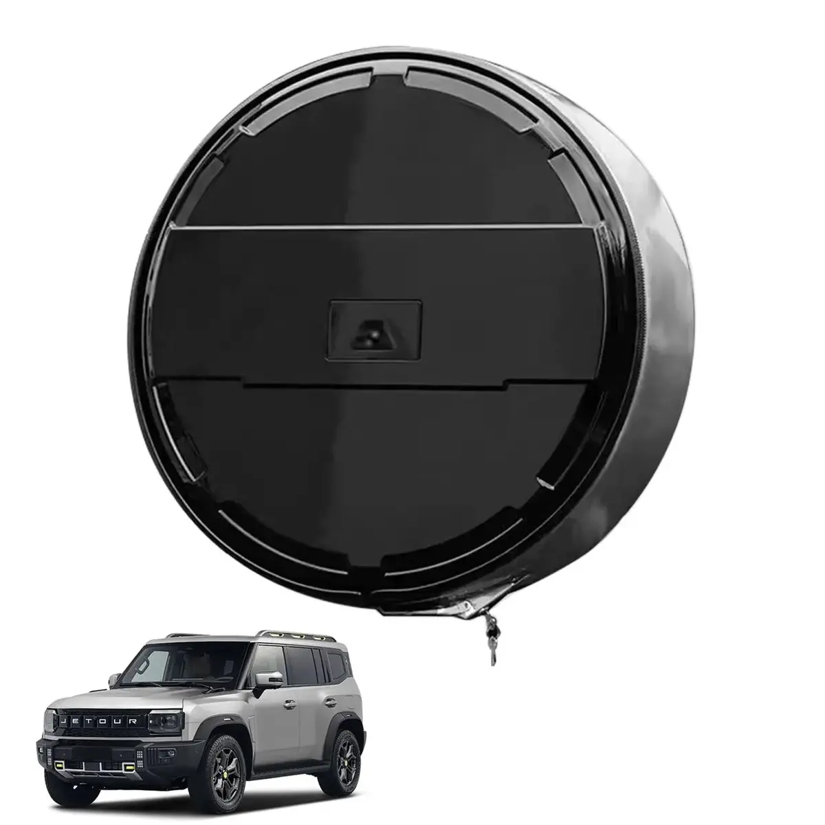 Jetour T2 (25-On) Urban Edition Stainless Steel Spare Wheel Cover With Built In Lock 1