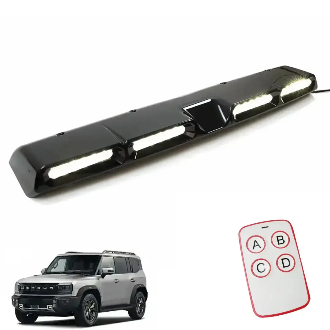 Jetour T2 (25-On) Urban Series Gloss Black 4-Pod Led Roof Light With Remote 1