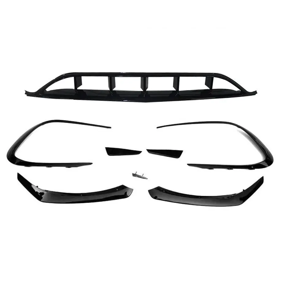 Merc Cla W117 Gloss Black Front Lip Spoiler With Canards (7-Piece) 1