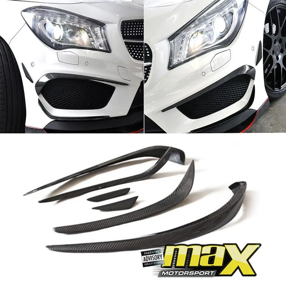 Merc Cla C117/ W117 Carbon Fibre Bumper Canards (6 Piece) 1