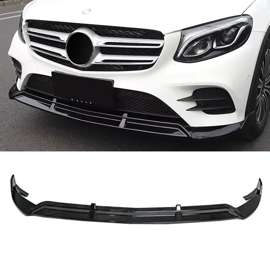 Merc Glc (16-20) 3-Piece Gloss Black Front Spoiler 1
