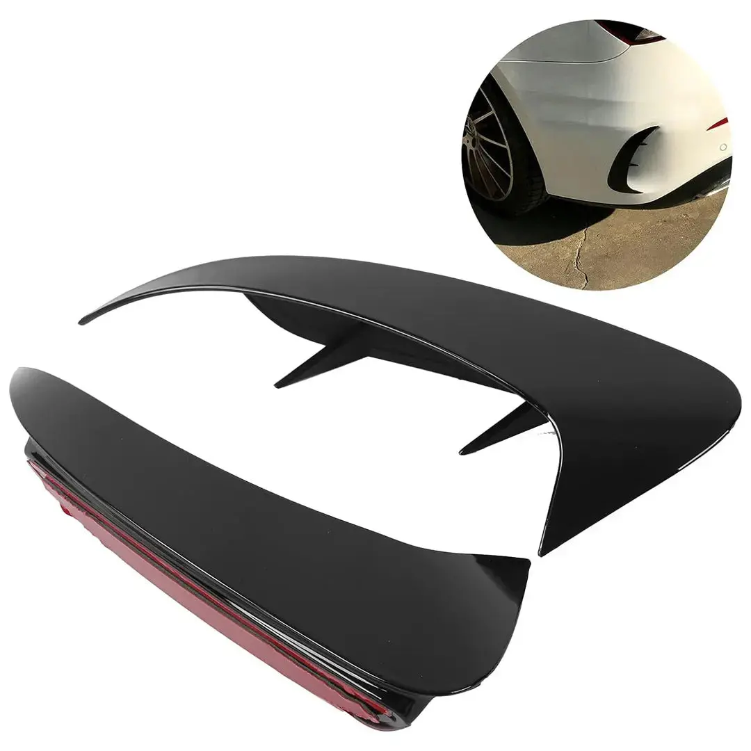 Merc W177 A-Class Sedan Aero Style Gloss Black Rear Bumper Canards 1
