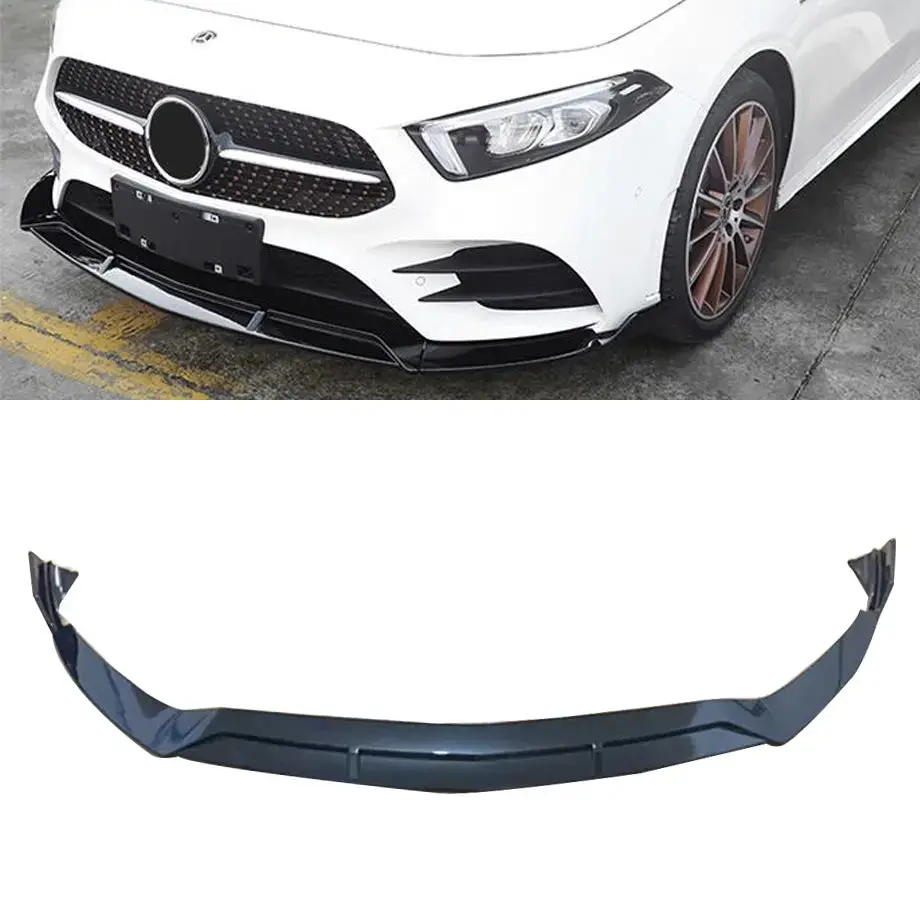 Merc W177 A-Class (19-On) 3 Piece Gloss Black Front Spoiler 1