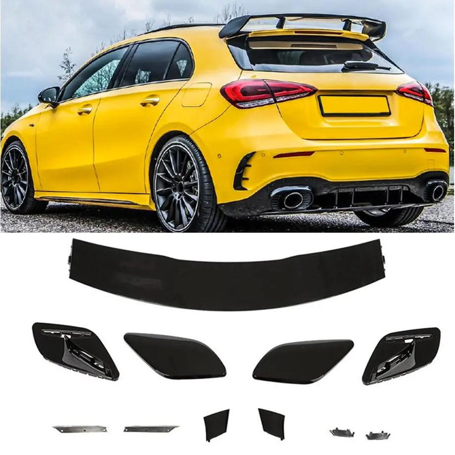 Merc A35 (W177) Amg Style Gloss Black Plastic Roof Spoiler (19-On) 1