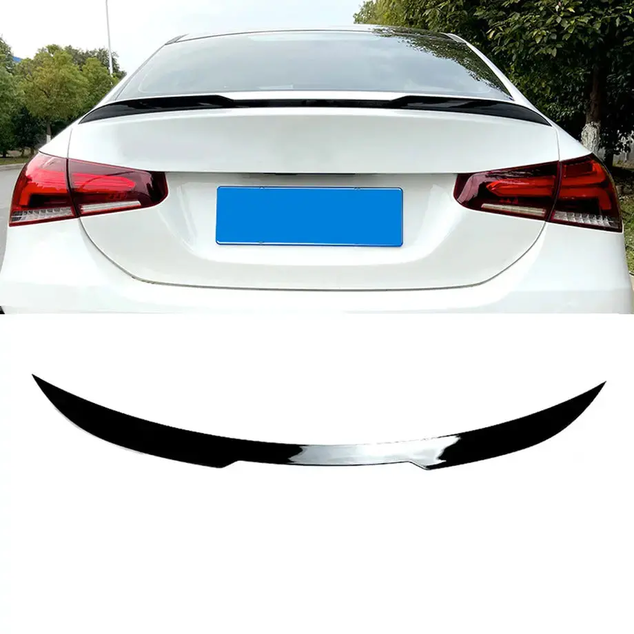 Merc W177 Sedan (19-On) Gloss Black M4 Style Plastic Boot Spoiler 1