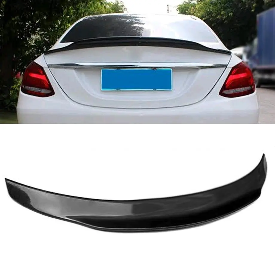 Merc W205 (15-19) Psm Style Gloss Black Plastic Boot Spoiler 1