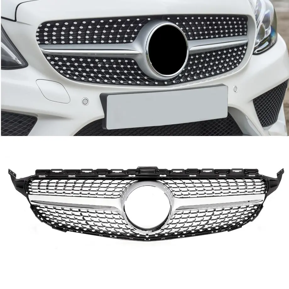 Merc W205 (15-18) C-Class Diamond Style Upgrade Grille 1
