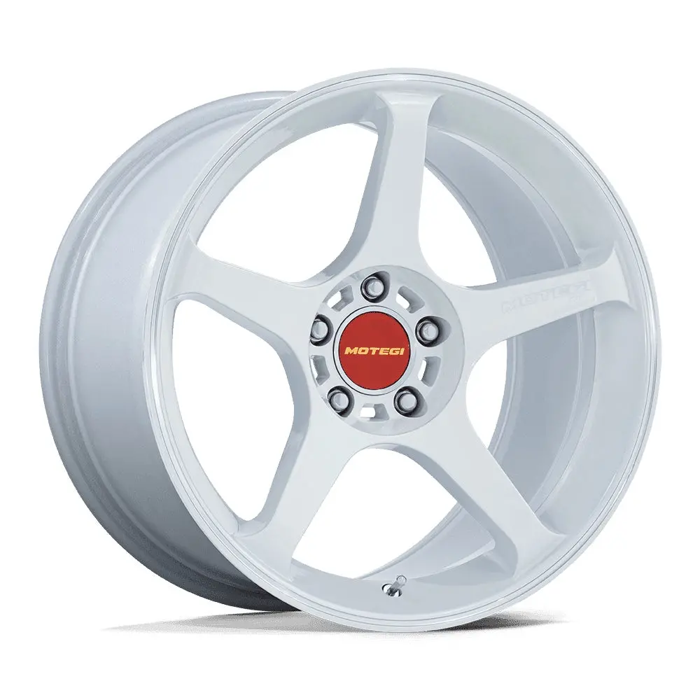 18" Motegi Racing Battle V Matsuri White Pearl With Machined Lip Stripe Wheel 1
