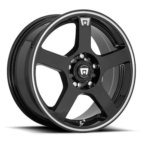 16" Motegi Racing Fs5 Gloss Black W/Machined Flange Wheel 1