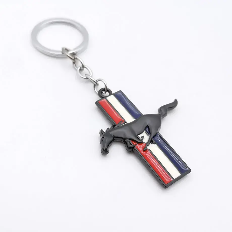 Mustang Branded Running Horse Key Ring (Black) 1