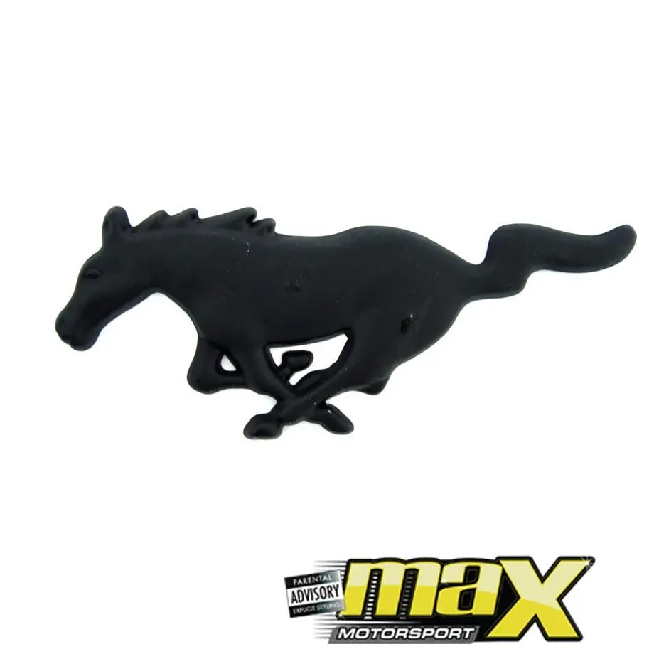 Mustang Running Horse Stick-On Badge (Black) 1