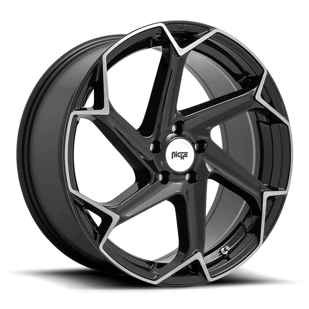20" Niche Flash Gloss Black Brushed Wheel 1