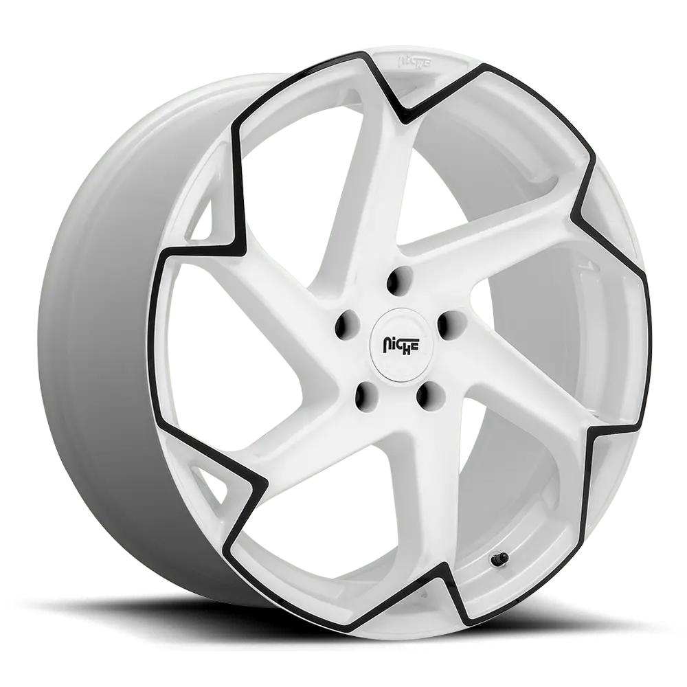 20" Niche Flash Gloss White W/Black Wheel 1