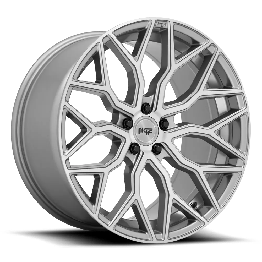 22" Niche Mazzanti Anthracite Brushed Tint Clear Wheel 1