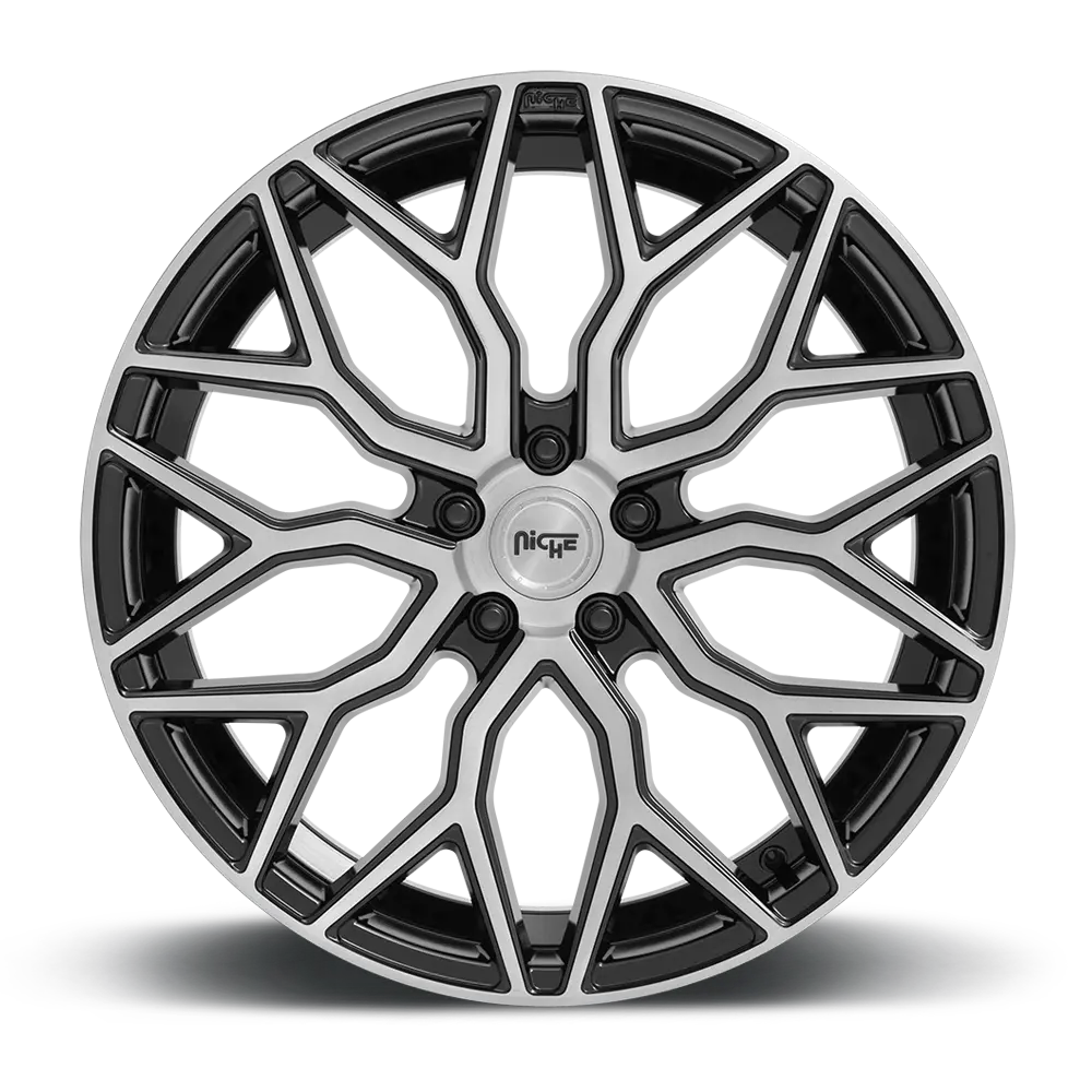 22" Niche Mazzanti Gloss Black Brushed Face Wheel 2
