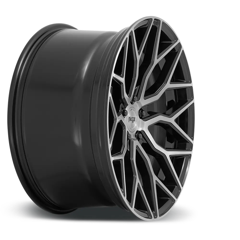 22" Niche Mazzanti Gloss Black Brushed Face Wheel 3