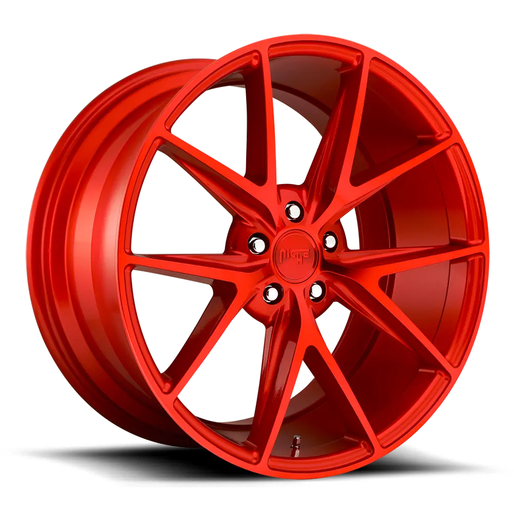 18" Niche Misano Candy Red Wheel 1