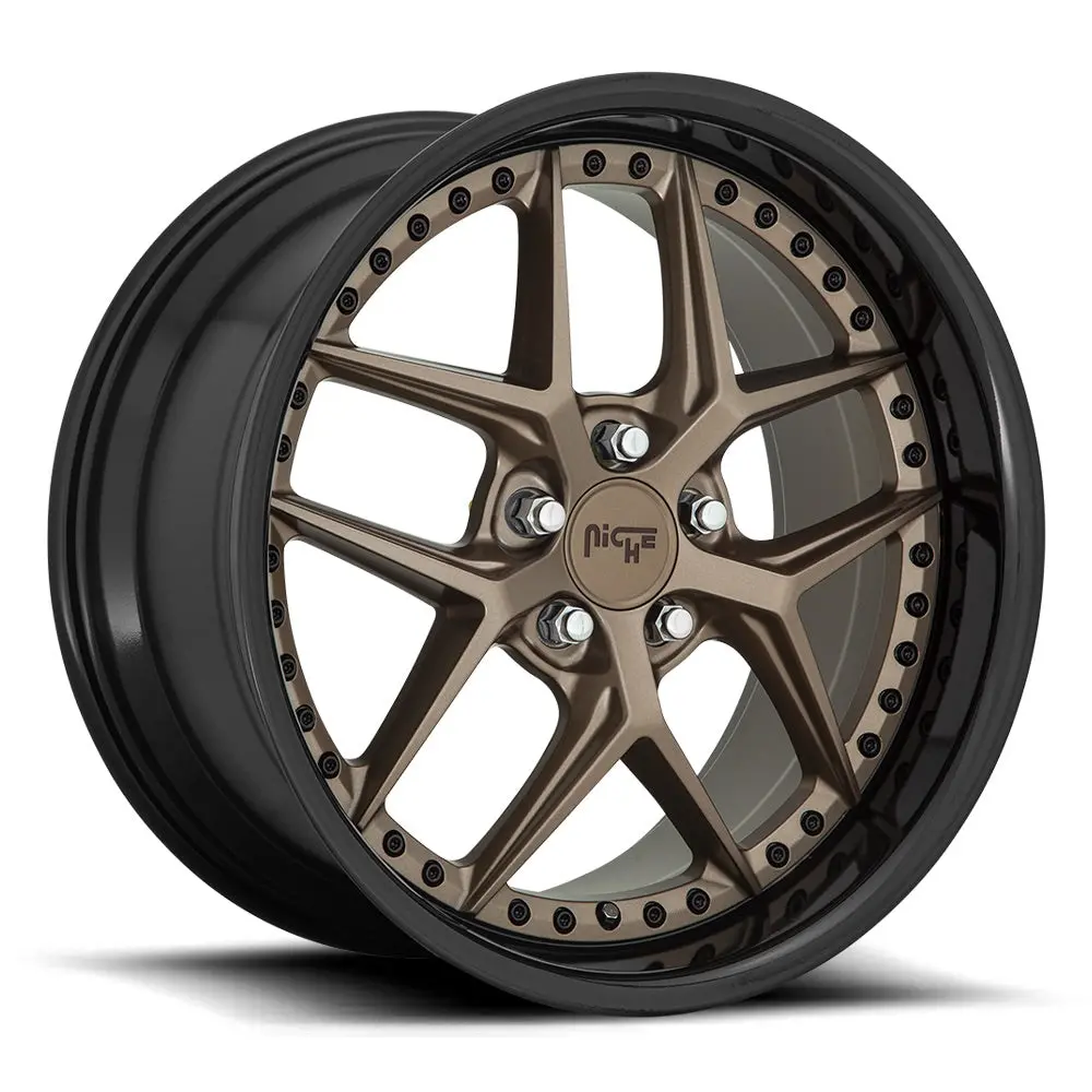 19" Niche Vice Matte Bronze Black Bead Ring Wheel 1