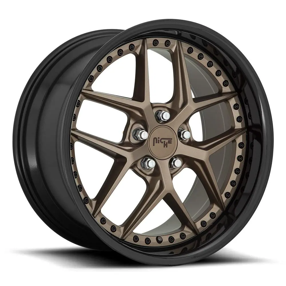 20" Niche Vice Matte Bronze Black Bead Ring Wheel 1