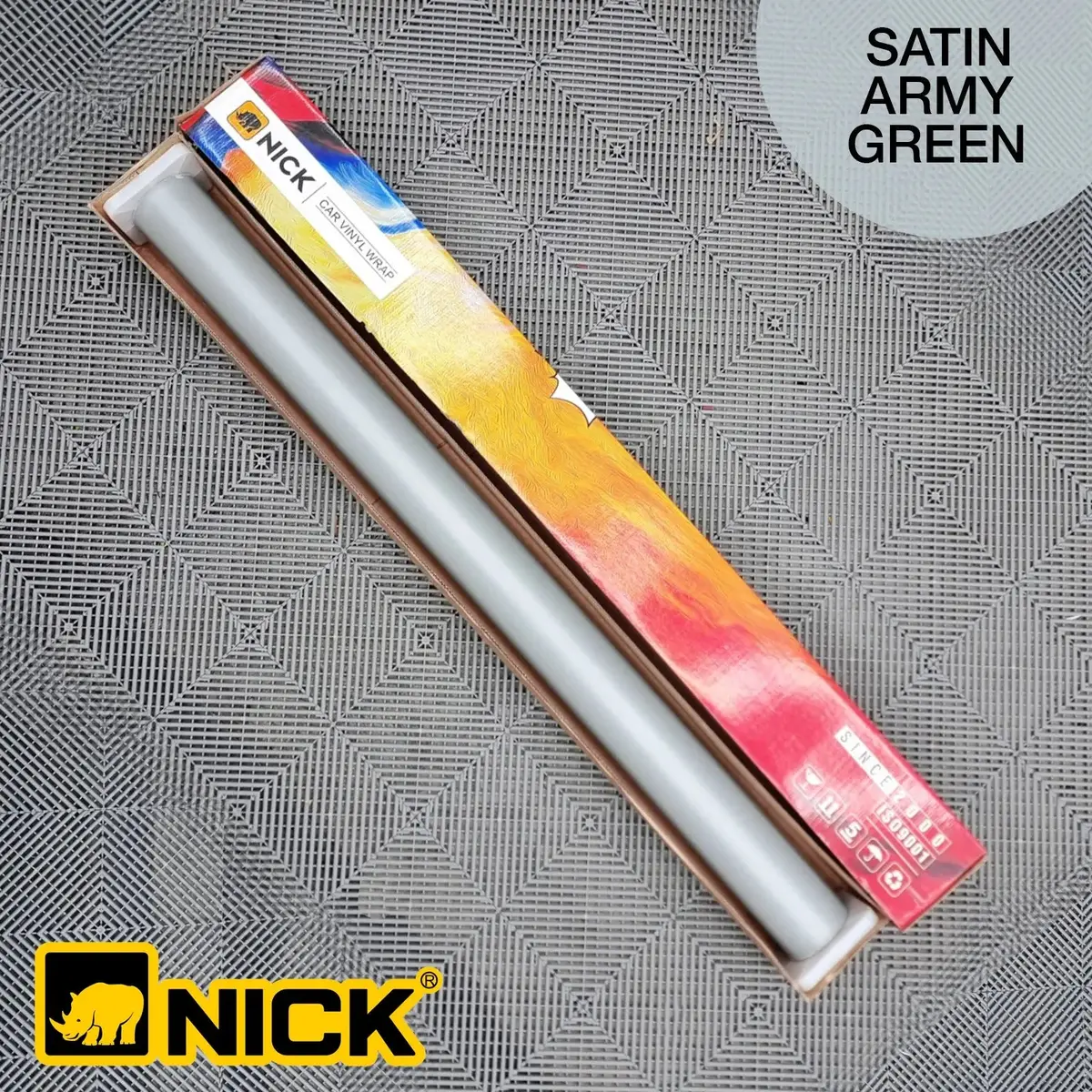 Nick Premium Vinyl Wrap Film - Satin Army Green 1