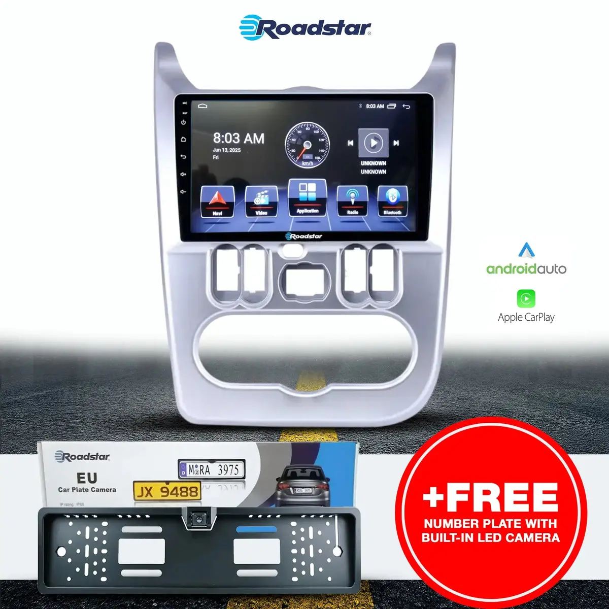 Nissan Np200 (09-On) - 9 Inch Roadstar Android Multimedia Unit + Free Number Plate Camera 1