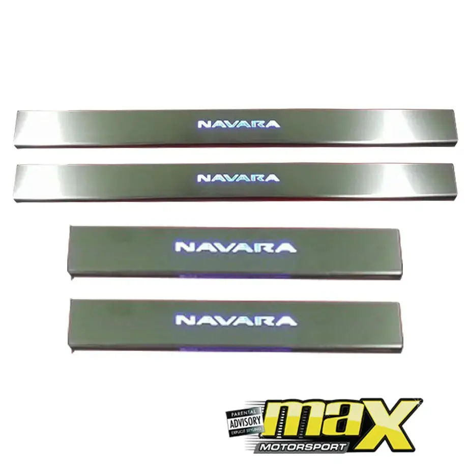 Nissan Navara Np300 Light Up Aluminium Step Sill With Navara Logo 1