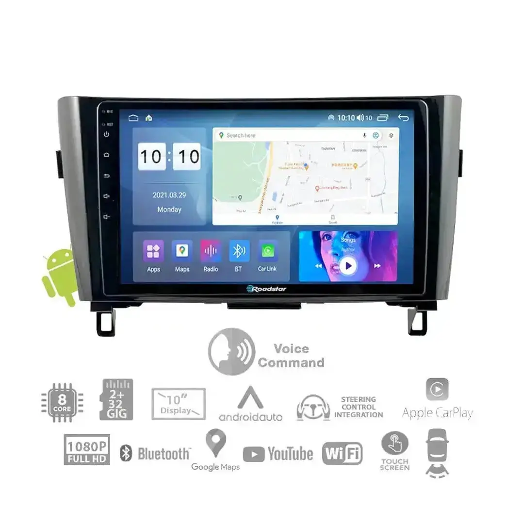 Nissan Qashqai (15-On) - 10.1 Inch Roadstar Android Entertainment & Gps System With Voice Command 1