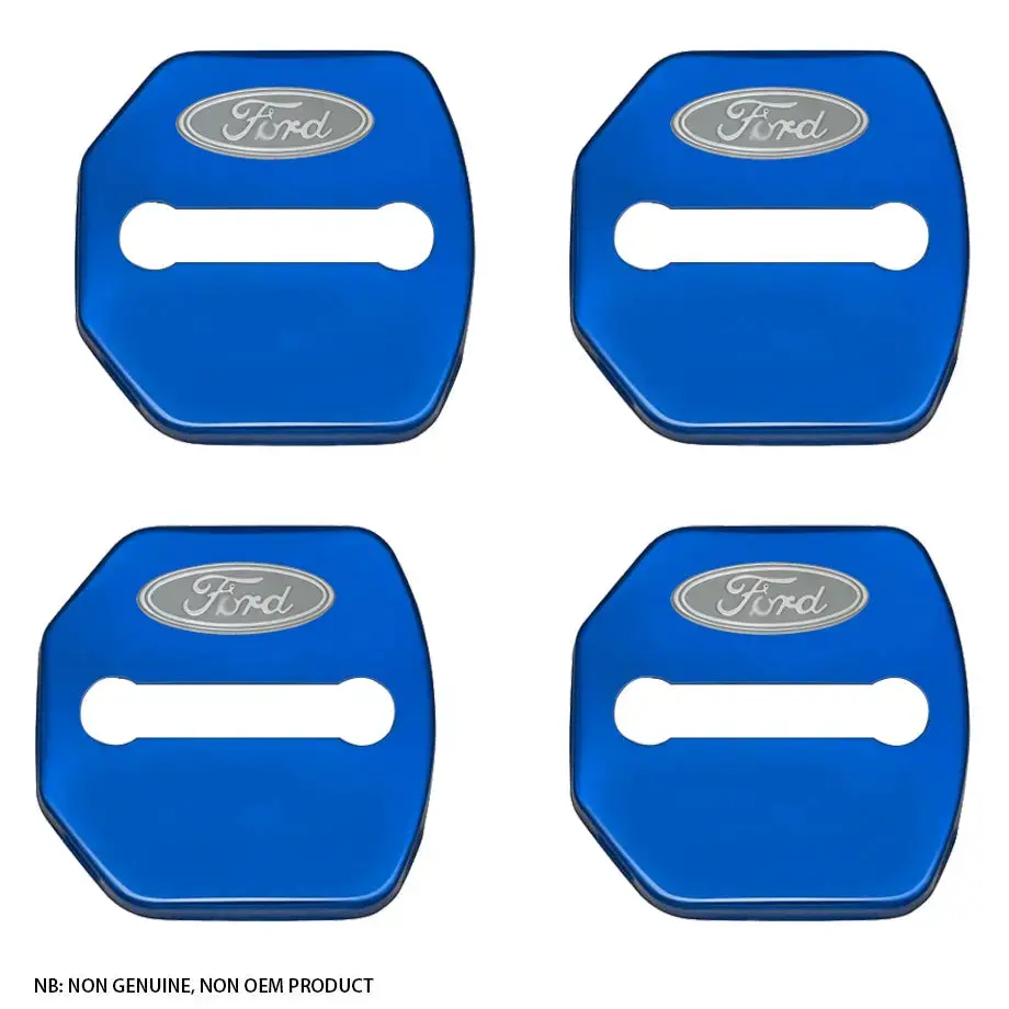 Non-Oem Suitable To Fit Ford - Aluminium Door Lock Covers (Blue) 1