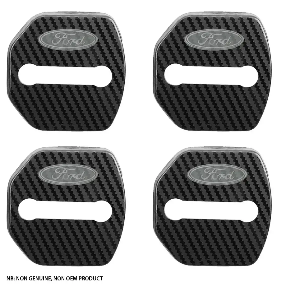Non-Oem Suitable To Fit Ford - Aluminium Door Lock Covers (Carbon Look) 1