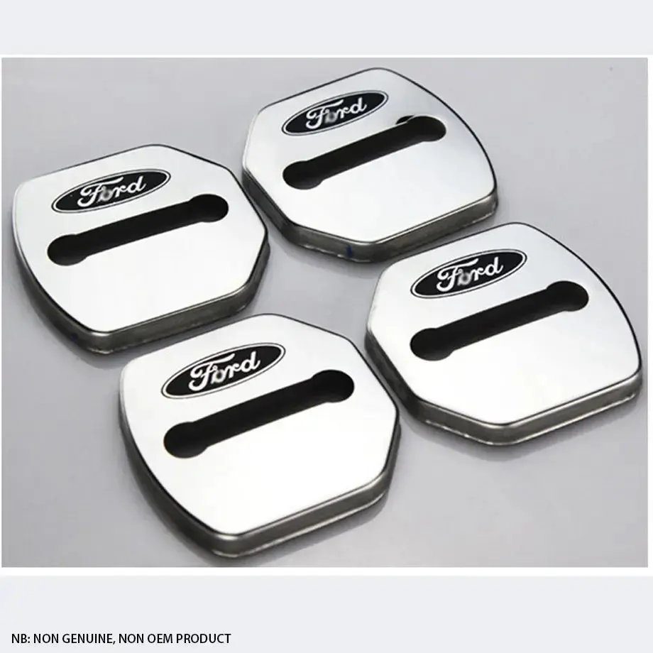Non-Oem Suitable To Fit Ford - Aluminium Door Lock Covers (Silver) 2