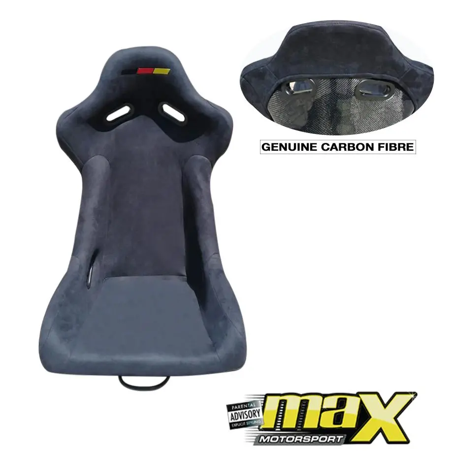 Non-Reclinable Black Suede Bucket Seats With Genuine Carbon Fibre 1