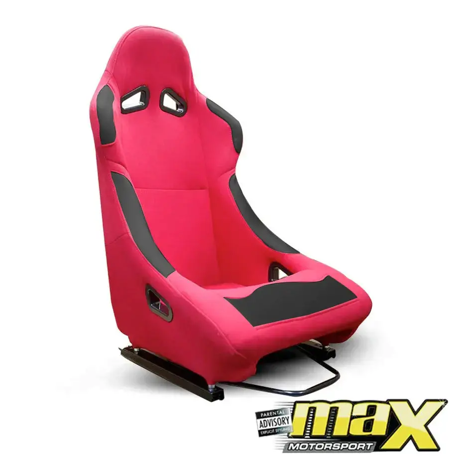 Non-Reclinable Racing Bucket Seats - Pvc + Cloth (Each) 1