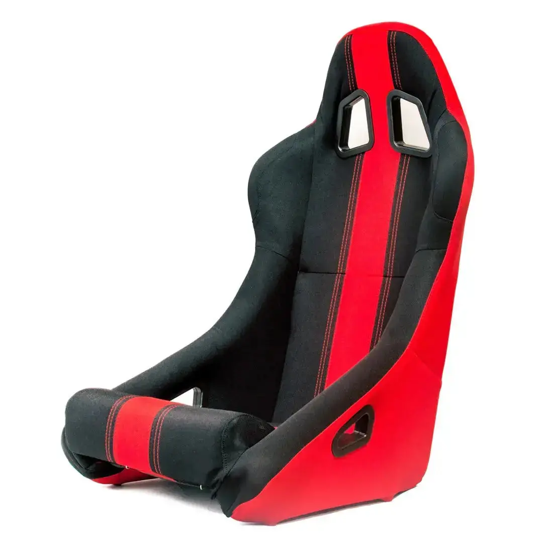 Non-Reclinable Racing Bucket Seats (Black & Red) - Each 1