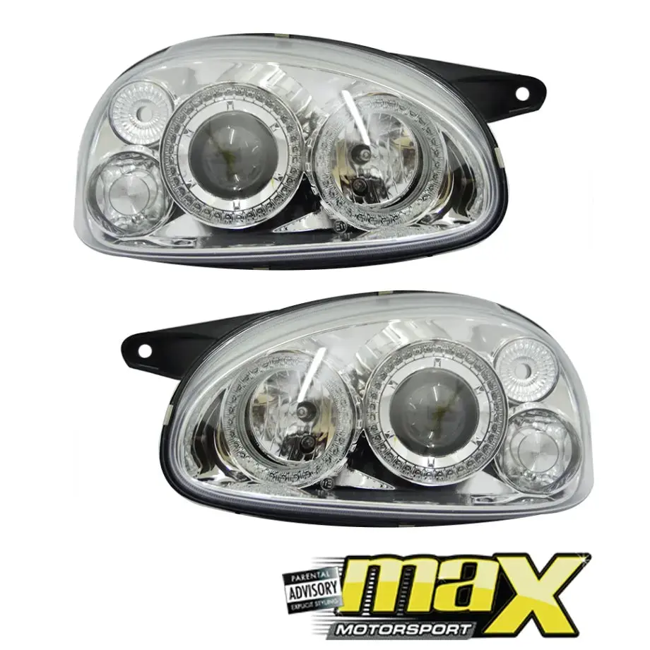 Opel Corsa B Chrome Angel Eye Projector Headlights 1