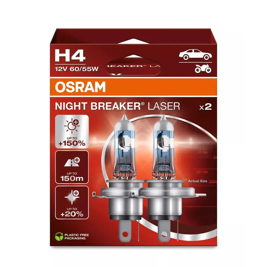 Osram Night Breaker Laser H4 Bulb Set 1
